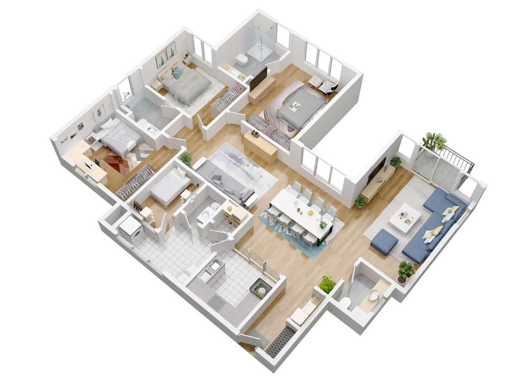 Furnished 3D floor plan by Photoplan