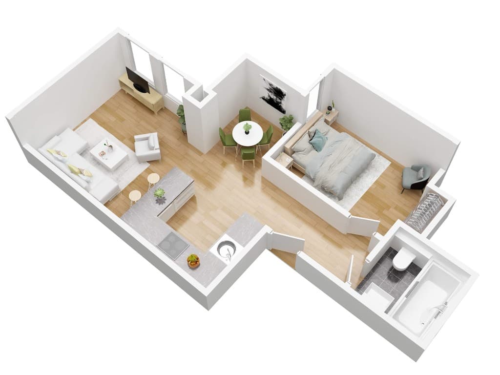 Open-Plan 3D floor plan by Photoplan