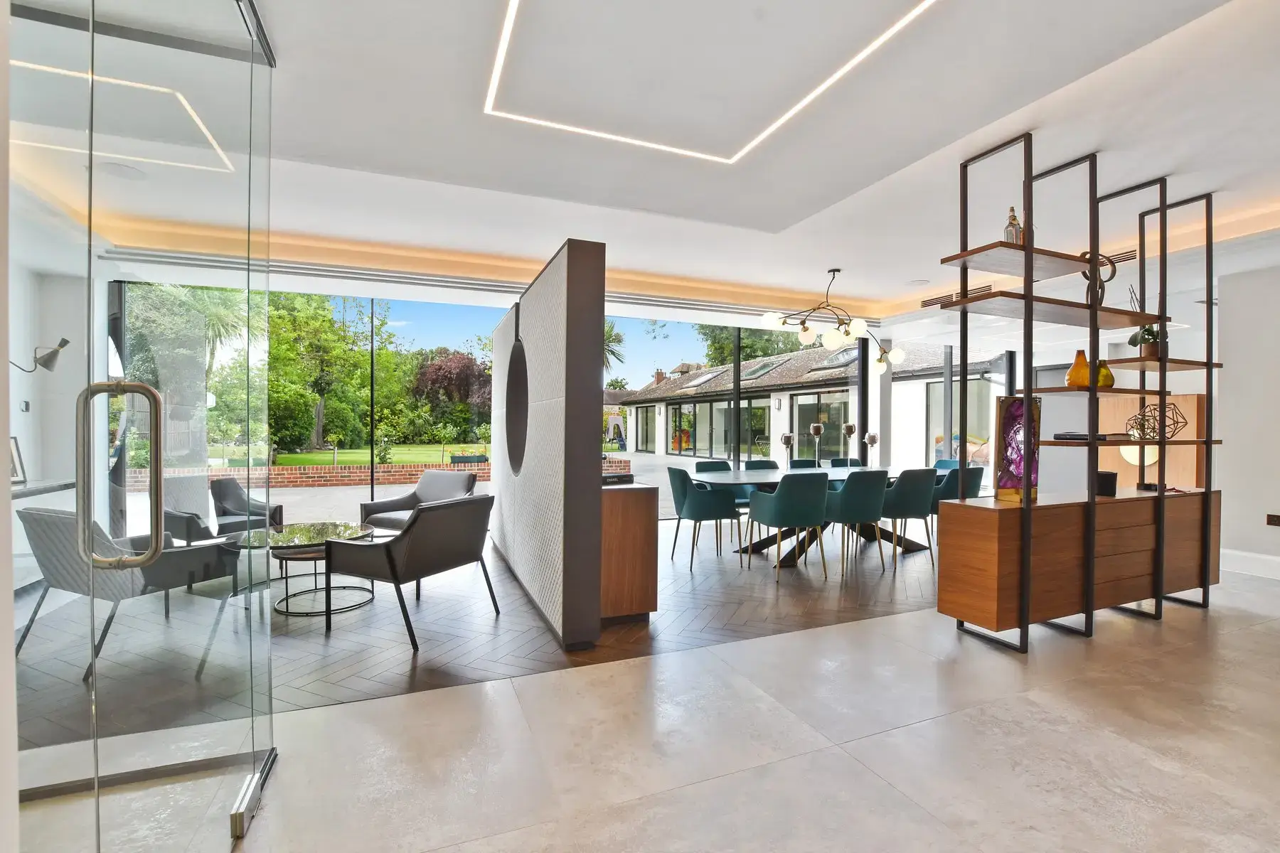 Professionally lit and edited property interior showing balanced exposure through windows