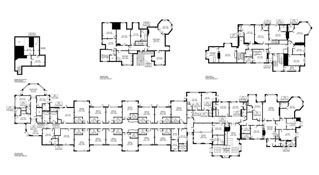 Annotated floor plan showing RICS measuring standards applied to a UK residential property